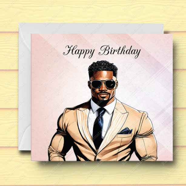 Black Man Birthday Card Z